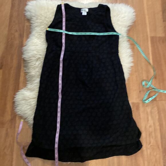 Motherhood Maternity Black Eyelet Sleeveless Midi Dress Sz S Cotton Tiered Hem - Picture 7 of 12
